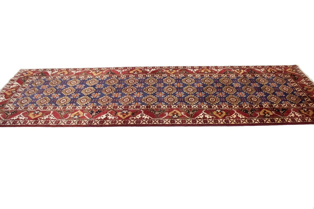 Vintage Plum Floral 3X10 Varamin Persian Runner Rug