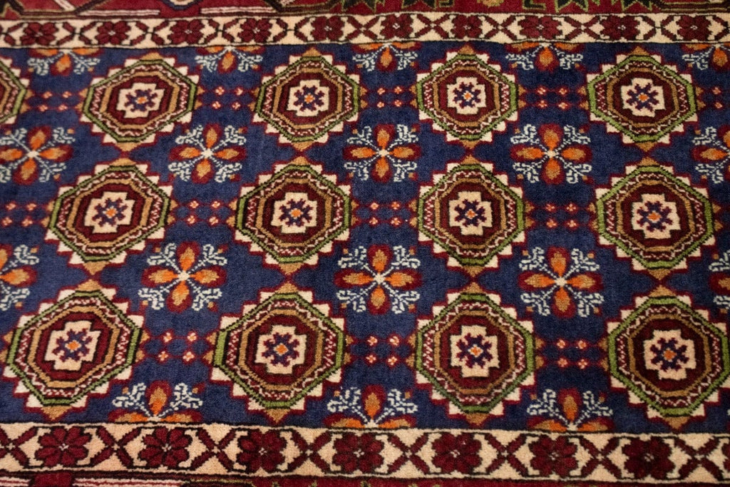 Vintage Plum Floral 3X10 Varamin Persian Runner Rug