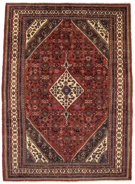 Semi Antique Rusty Red Tribal 7X10 Hamedan Persian Rug