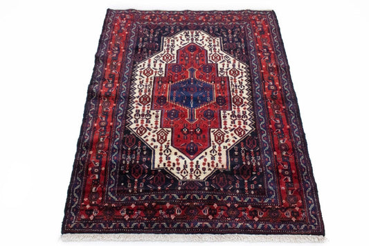 Vintage Red Tribal 4X5 Bidjar Persian Rug