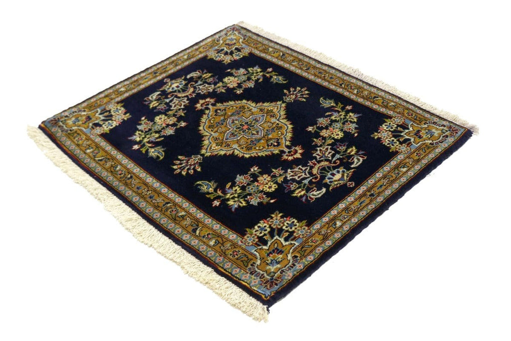 Navy Blue Traditional 2'9X3'0 Kashan Persian Rug