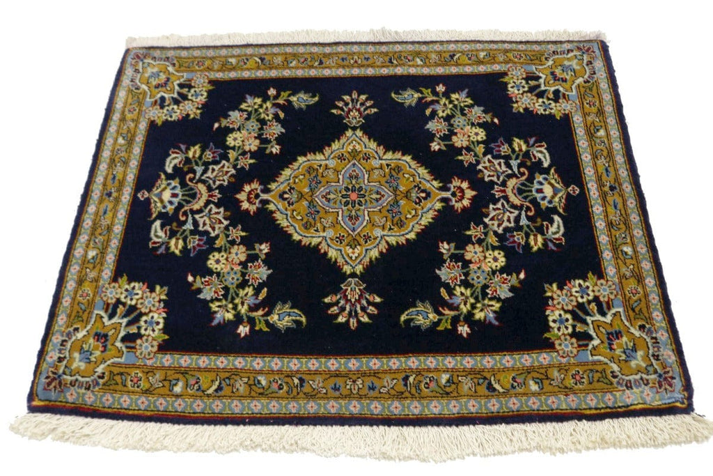 Navy Blue Traditional 2'9X3'0 Kashan Persian Rug