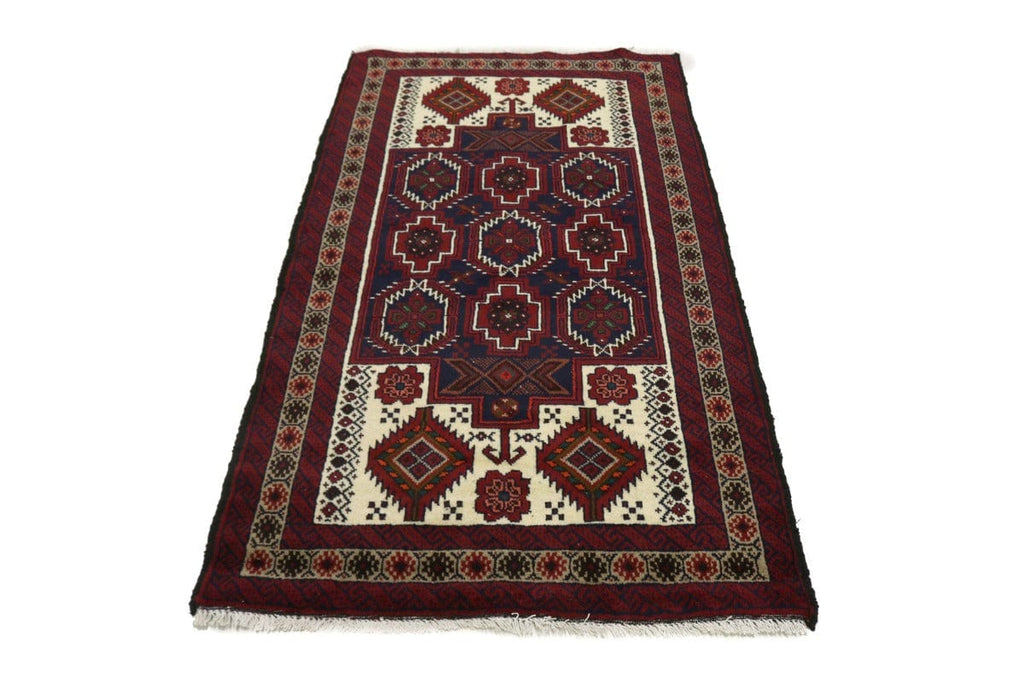 Vintage Red Tribal 4X6 Balouch Persian Rug