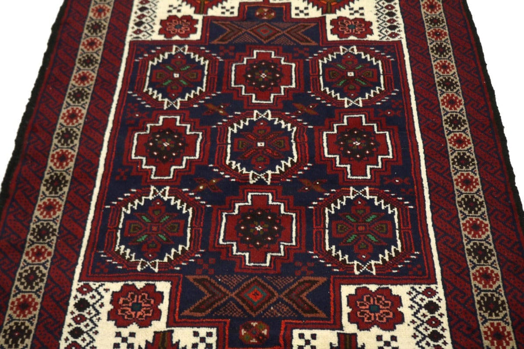 Vintage Red Tribal 4X6 Balouch Persian Rug