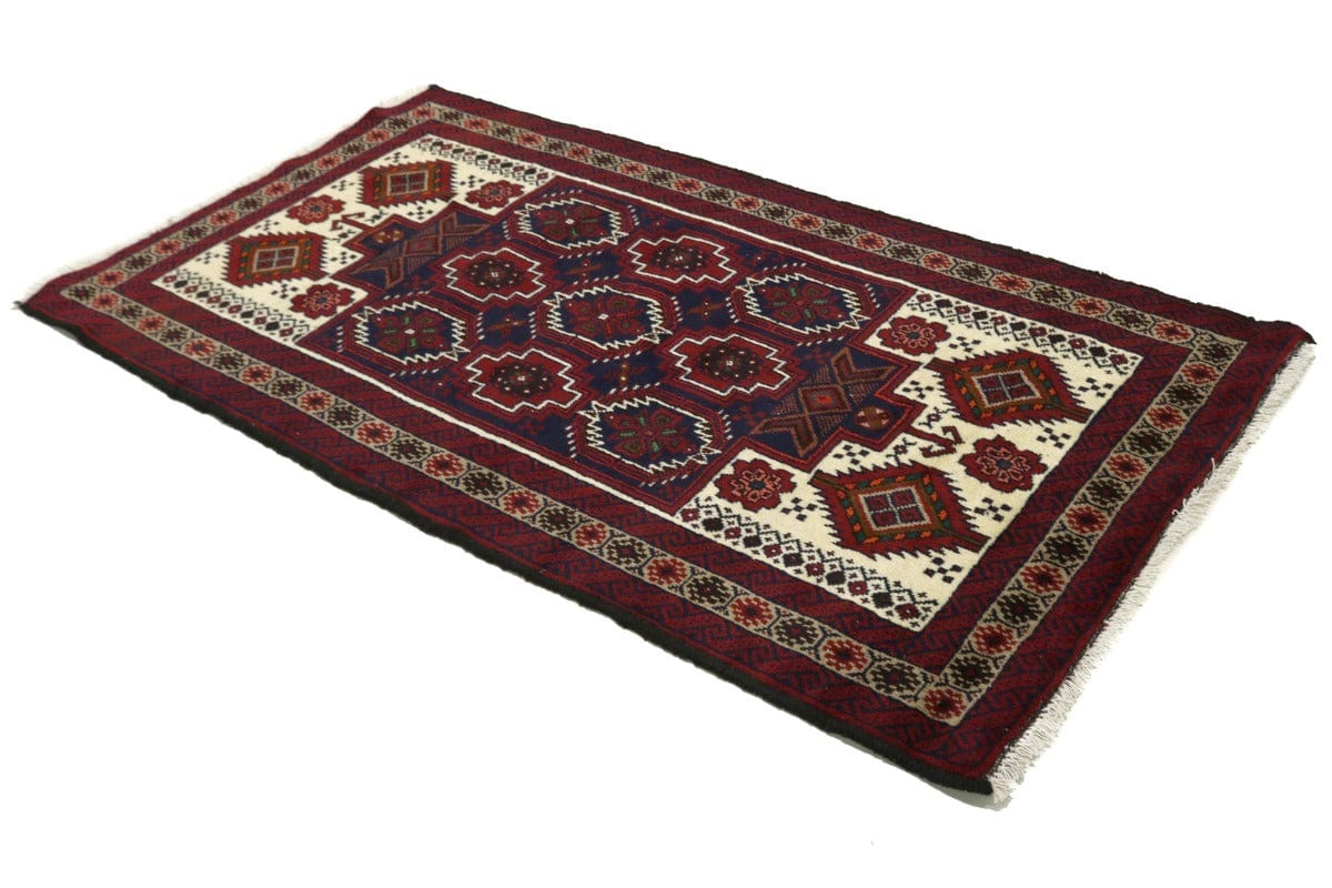 Vintage Red Tribal 4X6 Balouch Persian Rug