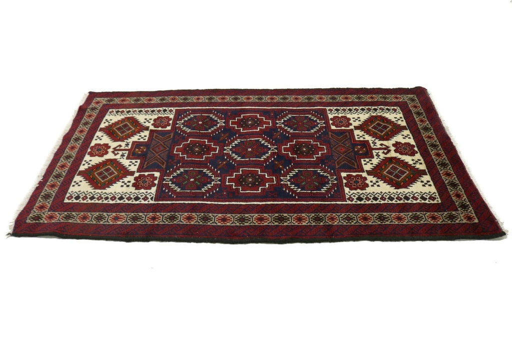 Vintage Red Tribal 4X6 Balouch Persian Rug