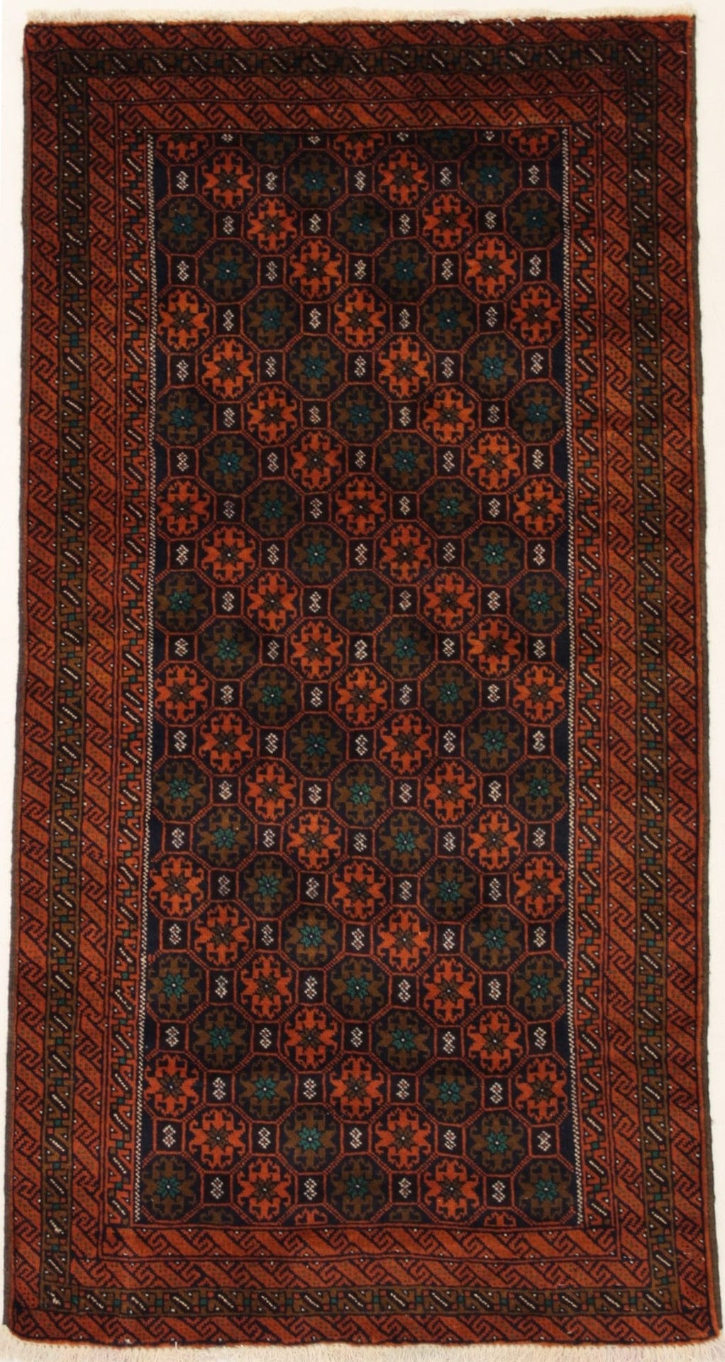 Purple-navy & OrangeTribal 3X6 Balouch Persian Rug