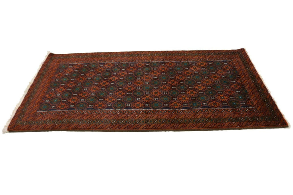 Purple-navy & OrangeTribal 3X6 Balouch Persian Rug