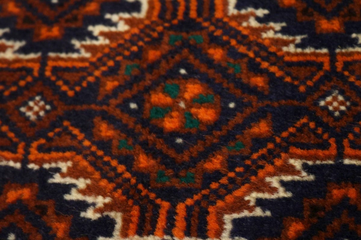Dark Rust Tribal 3'2X5'5 Balouch Persian Rug
