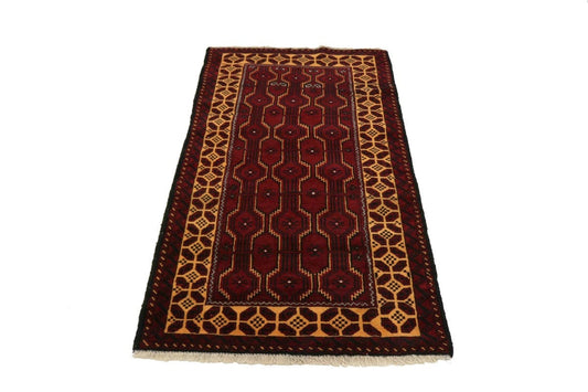 Vintage Red Tribal 3'6X6'5 Balouch Persian Rug