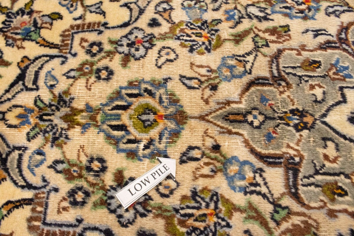 Semi Antique Cream Traditional 9'5X12'6 Mashad Persian Rug