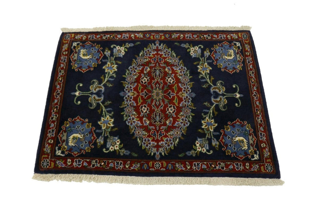 Dark Purple-navy Traditional 2'6X3'3 Kashan Persian Rug