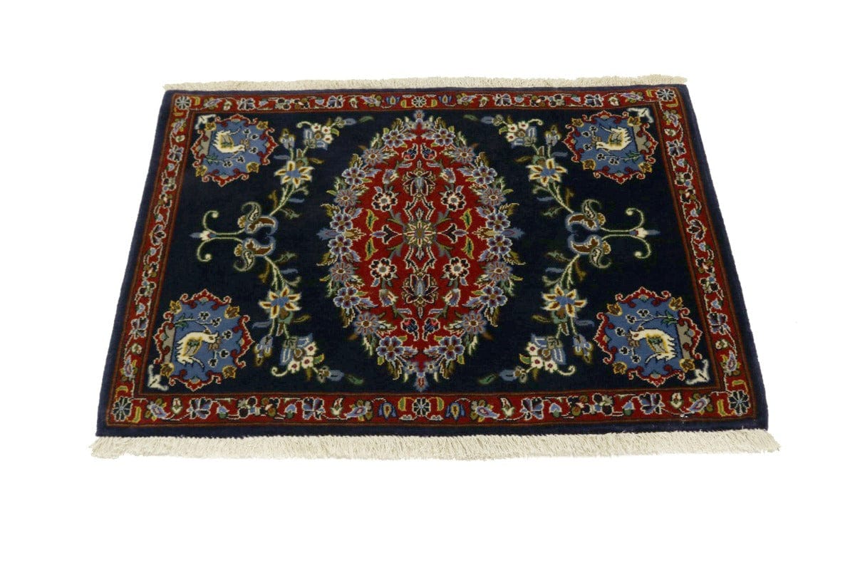 Dark Purple-navy Traditional 2'6X3'3 Kashan Persian Rug