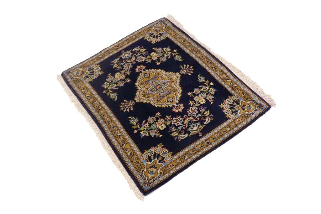 Navy Blue Traditional 2'8X3'2 Kashan Persian Rug