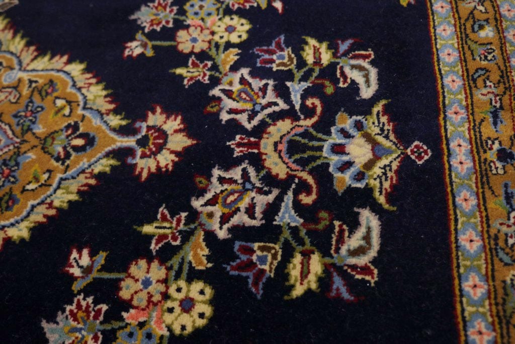 Navy Blue Traditional 2'8X3'2 Kashan Persian Rug