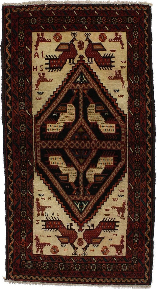 Beige Tribal 3X6 Balouch Persian Rug