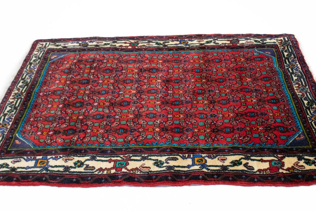 Vintage Red Tribal 4X5 Tajabad Persian Rug