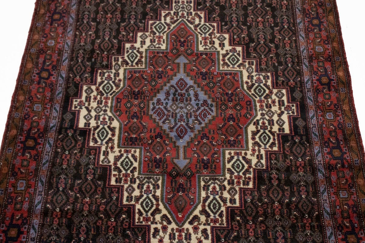 Vintage Geometric 4'0X5'5 Bidjar Persian Rug