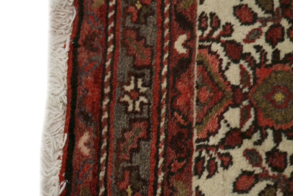 Vintage Ivory Tribal 3X5 Hamedan Persian Rug