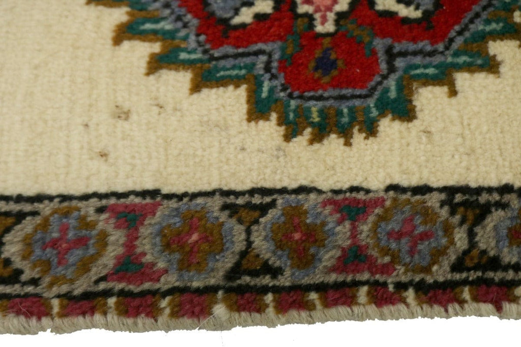Vintage Ivory Pictorial 2X3 Tabatabaei Persian Rug