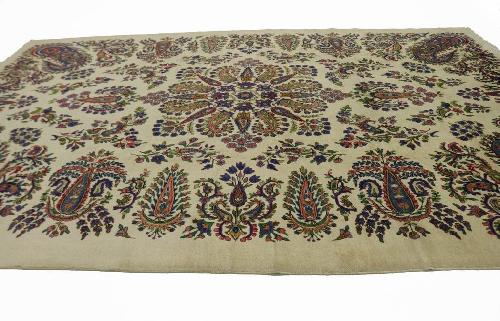 Vintage Beige Traditional 8X12 Kashan Persian Rug