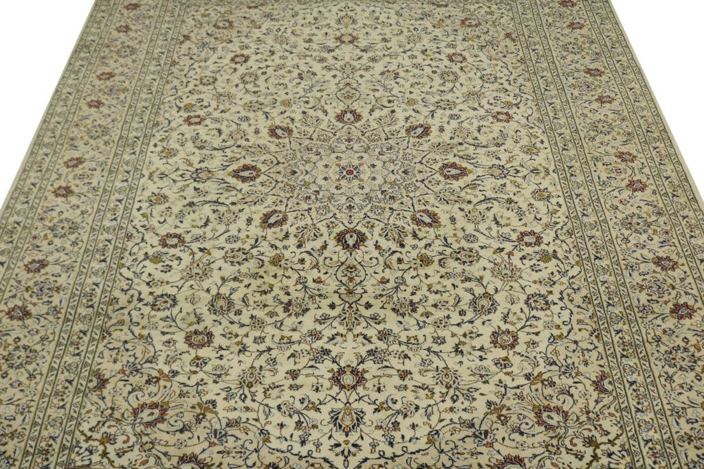 Vintage Beige Traditional 9'7'X13'5" Kashan Persian Rug