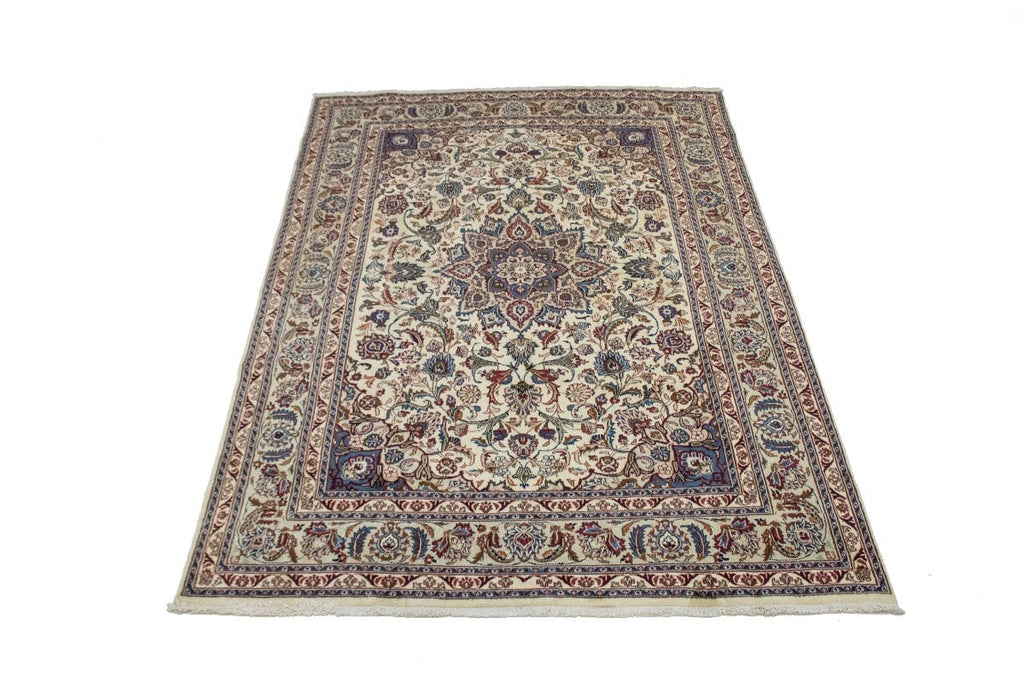 Vintage Cream Traditional 8X11 Kashmar Persian Rug