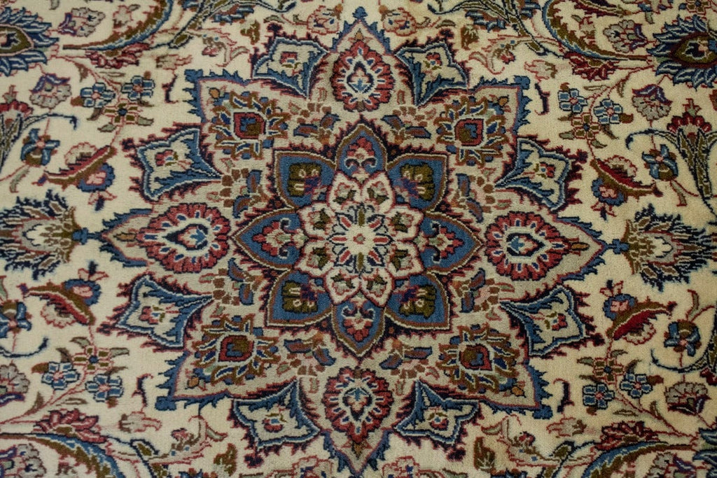 Vintage Cream Traditional 8X11 Kashmar Persian Rug