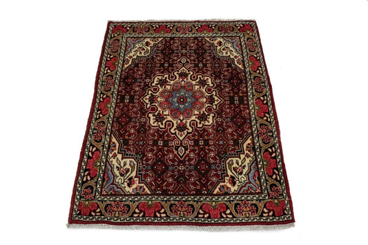 Vintage Wine Red Floral 3X5 Bidjar Persian Rug