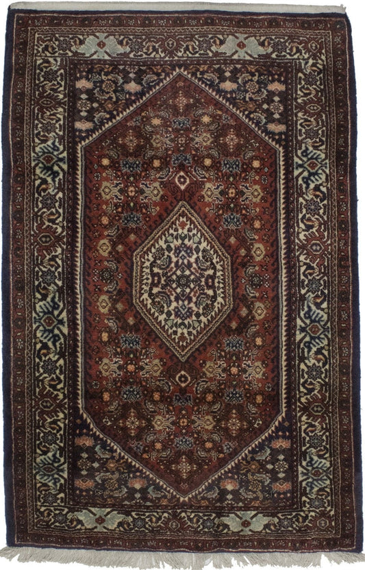 Rusty Red Floral 3X4 Bidjar Persian Rug