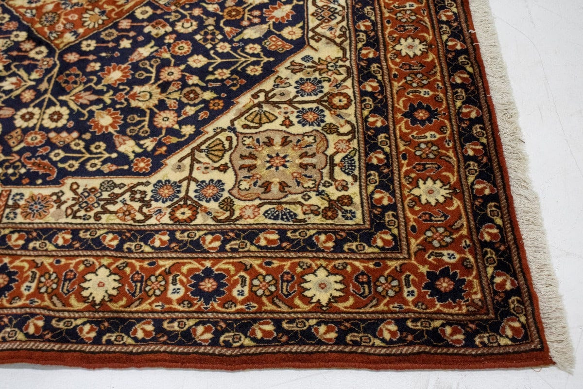 Vintage Dark navy Floral 6X9 Bidjar Persian Rug