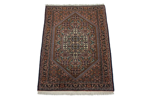 Vintage Rust Floral 2'3X3'5 Bidjar Persian Rug