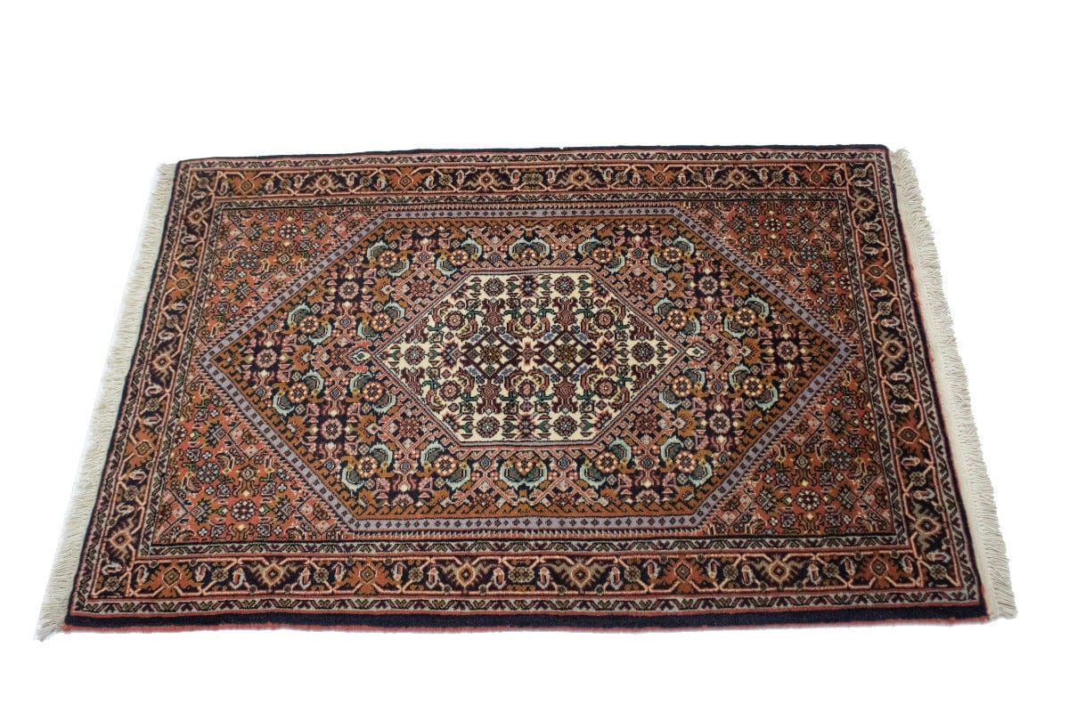 Vintage Rust Floral 2'3X3'5 Bidjar Persian Rug