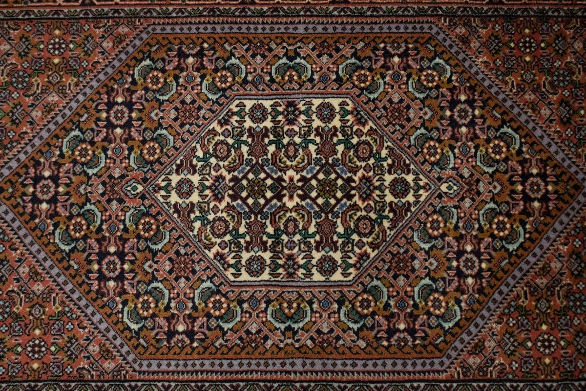 Vintage Rust Floral 2'3X3'5 Bidjar Persian Rug