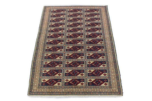 Cream Tribal 3X4 Turkoman Persian Rug