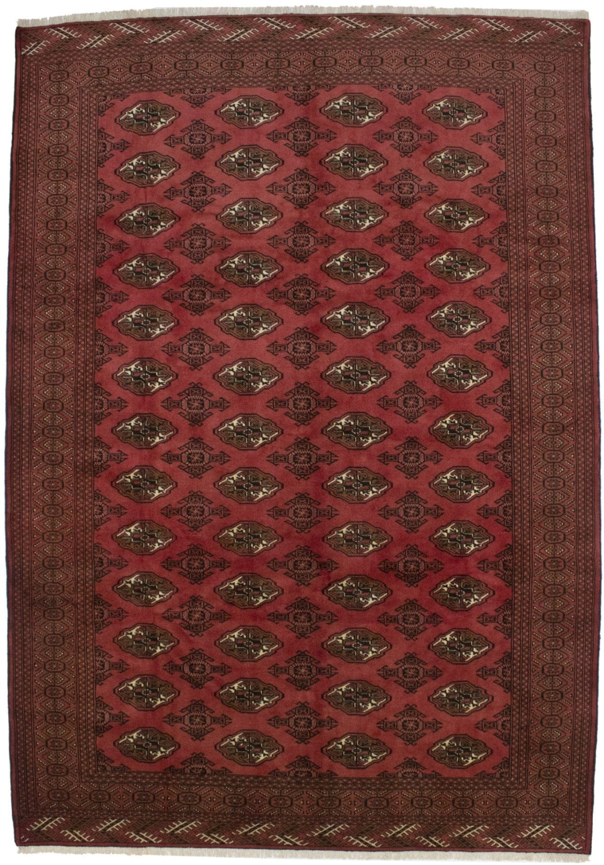 Vintage Bittersweet Red Tribal 7X10 Turkoman Persian Rug