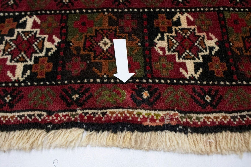 Vintage Red Tribal 4'7X10' Turkoman Persian Rug
