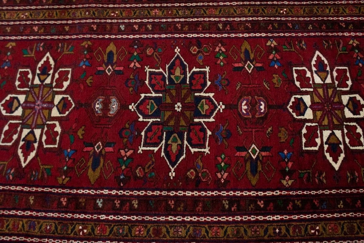 Vintage Red Floral 3'6X10' Goravan Persian Runner Rug
