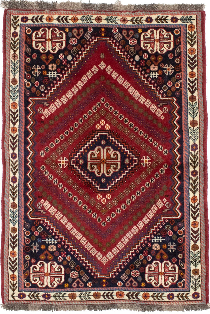 Red Tribal 3'5X5'0 Shiraz Persian Rug