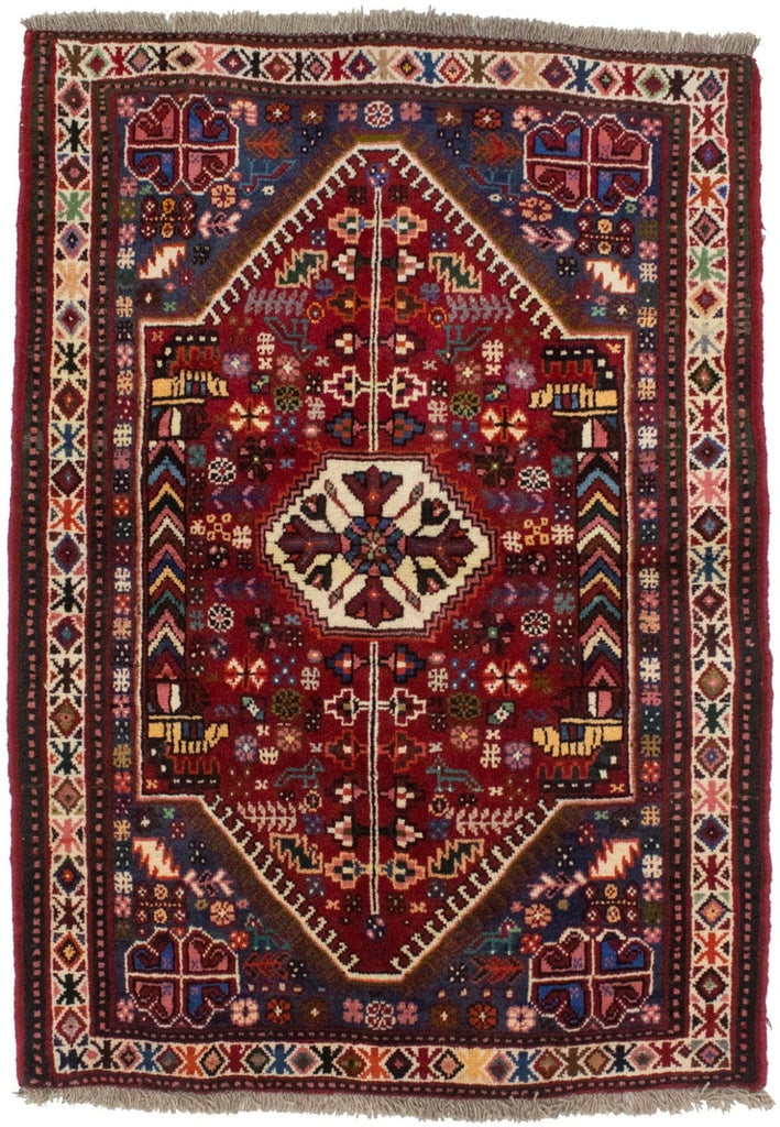 Red Tribal 3'6X5 Shiraz Persian Rug