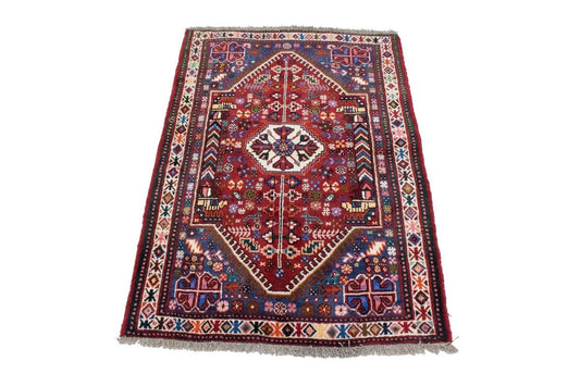 Red Tribal 3'6X5 Shiraz Persian Rug