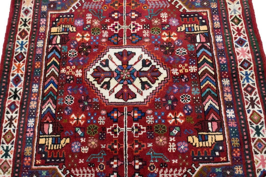 Red Tribal 3'6X5 Shiraz Persian Rug