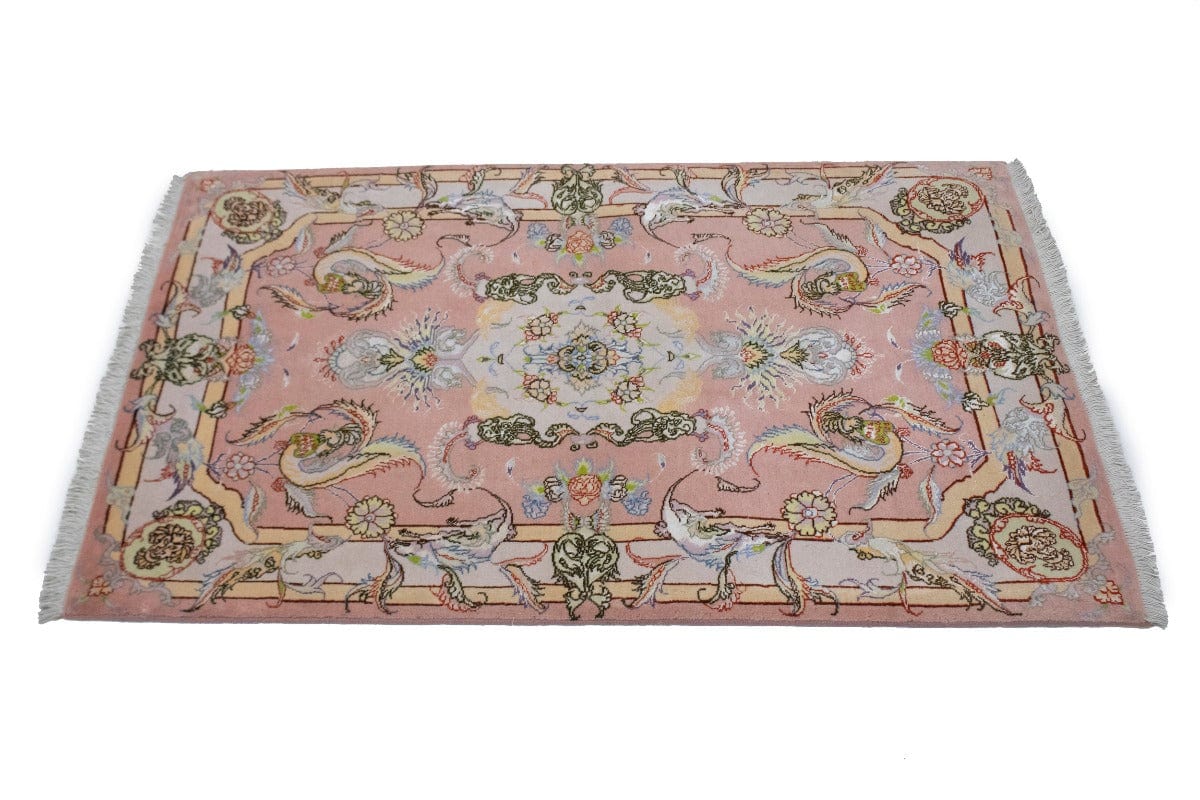 Pastel Pink Classic Pictorial 3X4 Tabriz Persian Rug