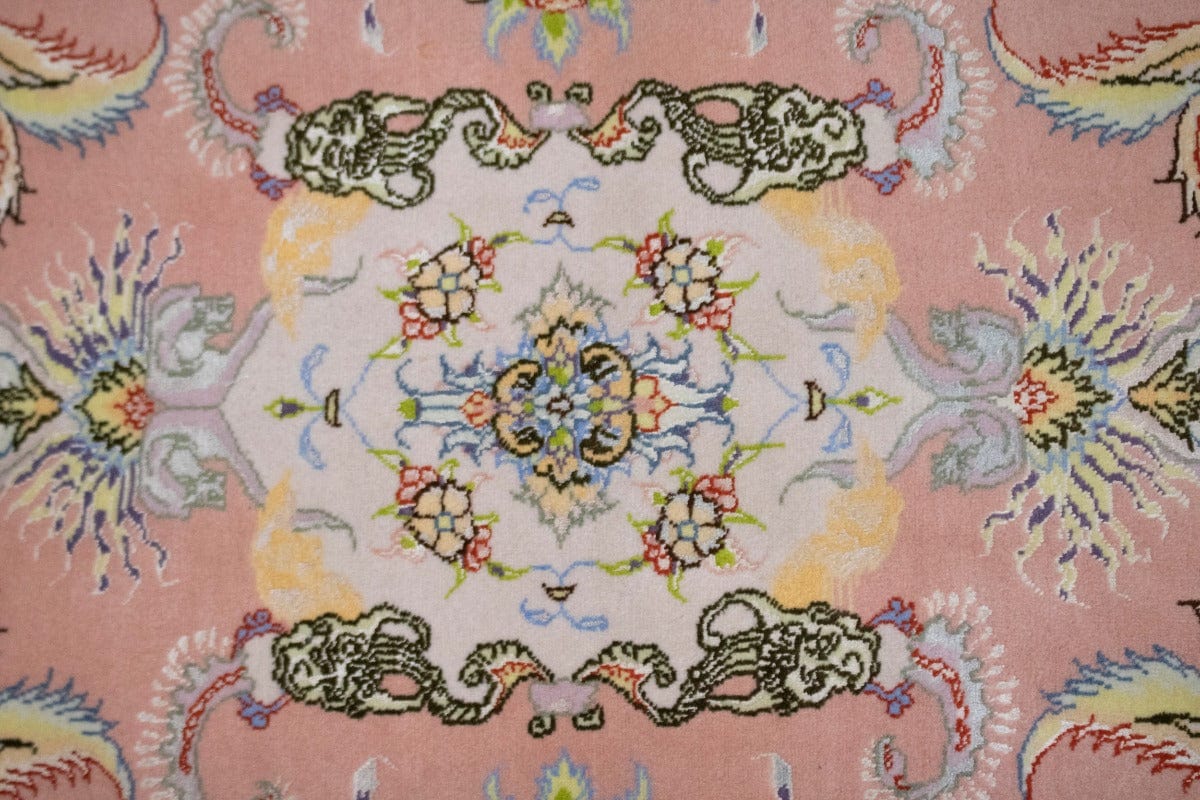 Pastel Pink Classic Pictorial 3X4 Tabriz Persian Rug