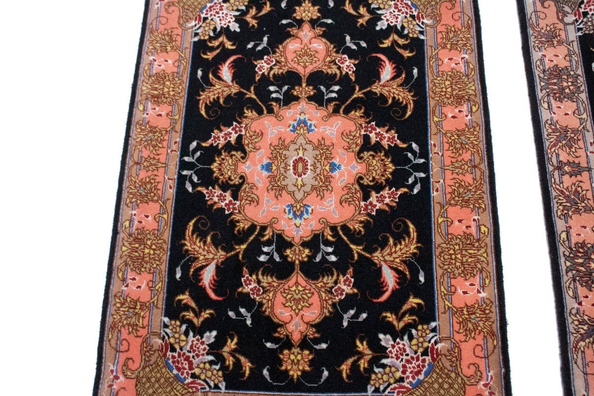 Black Traditional 2X3 Set of Tabriz Persian Rugs