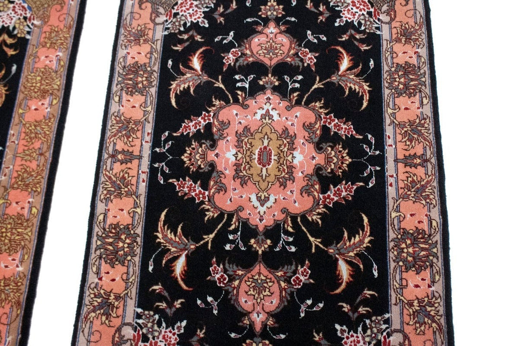 Black Traditional 2X3 Set of Tabriz Persian Rugs