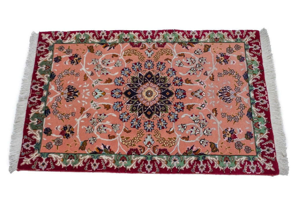 Coral & Ruby Red Traditional 2X3 Tabriz Persian Rug