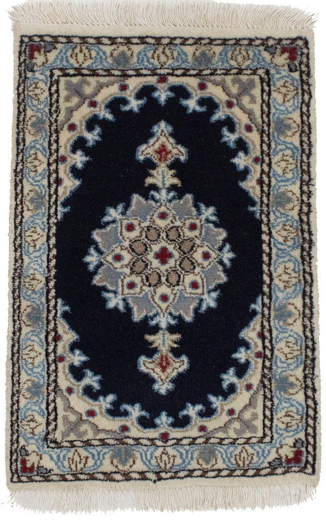 Navy Blue Classic 1X2 Nain Persian Rug