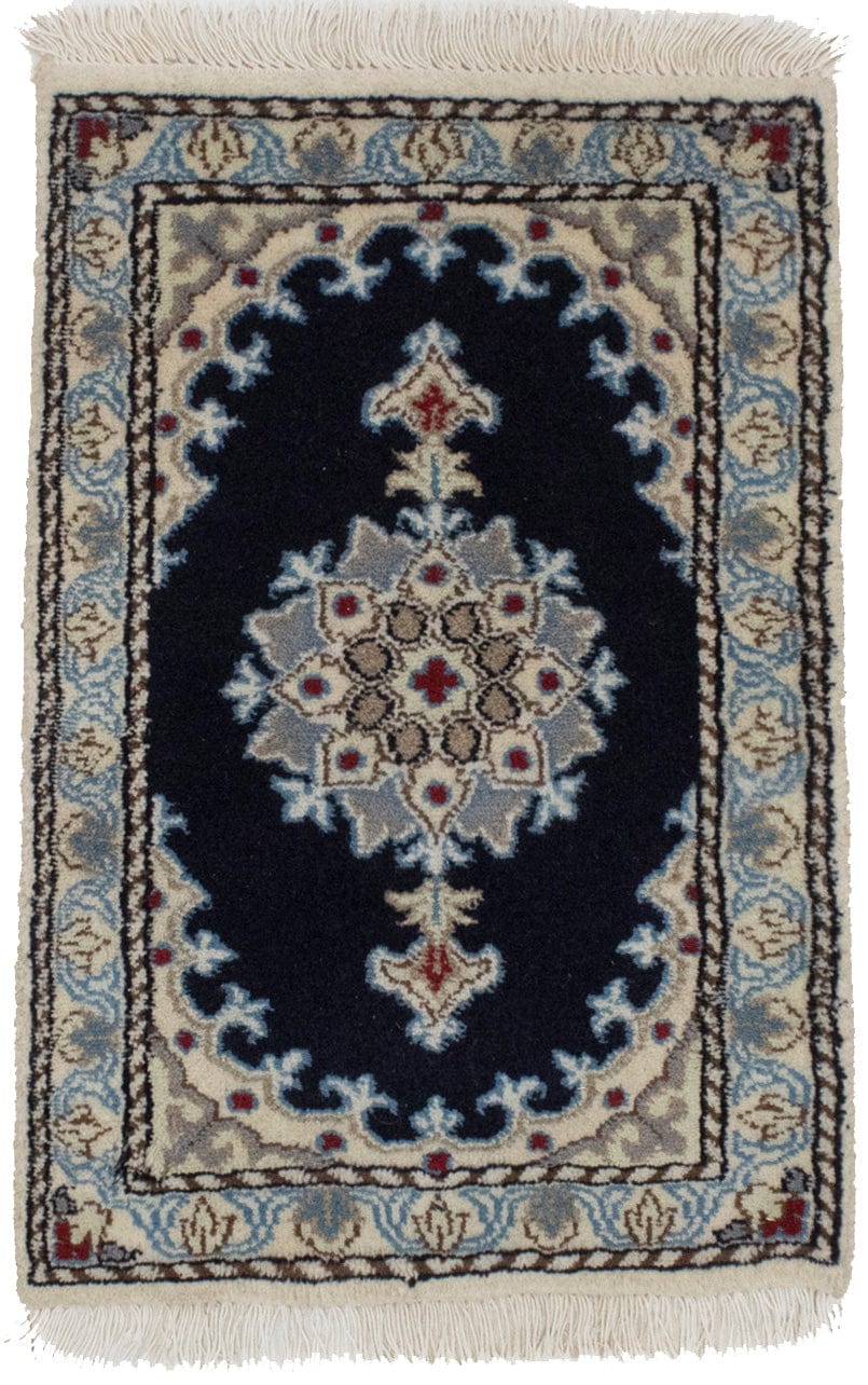 Navy Blue Classic 1X2 Nain Persian Rug