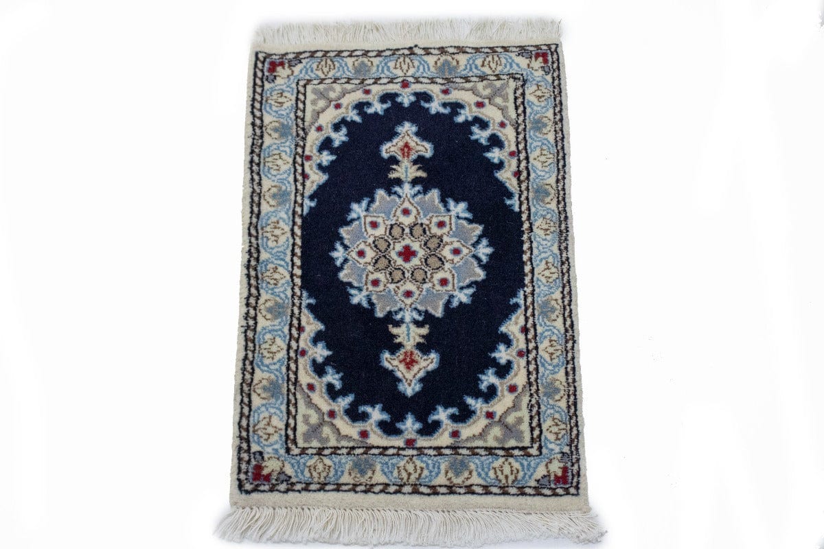 Navy Blue Classic 1X2 Nain Persian Rug